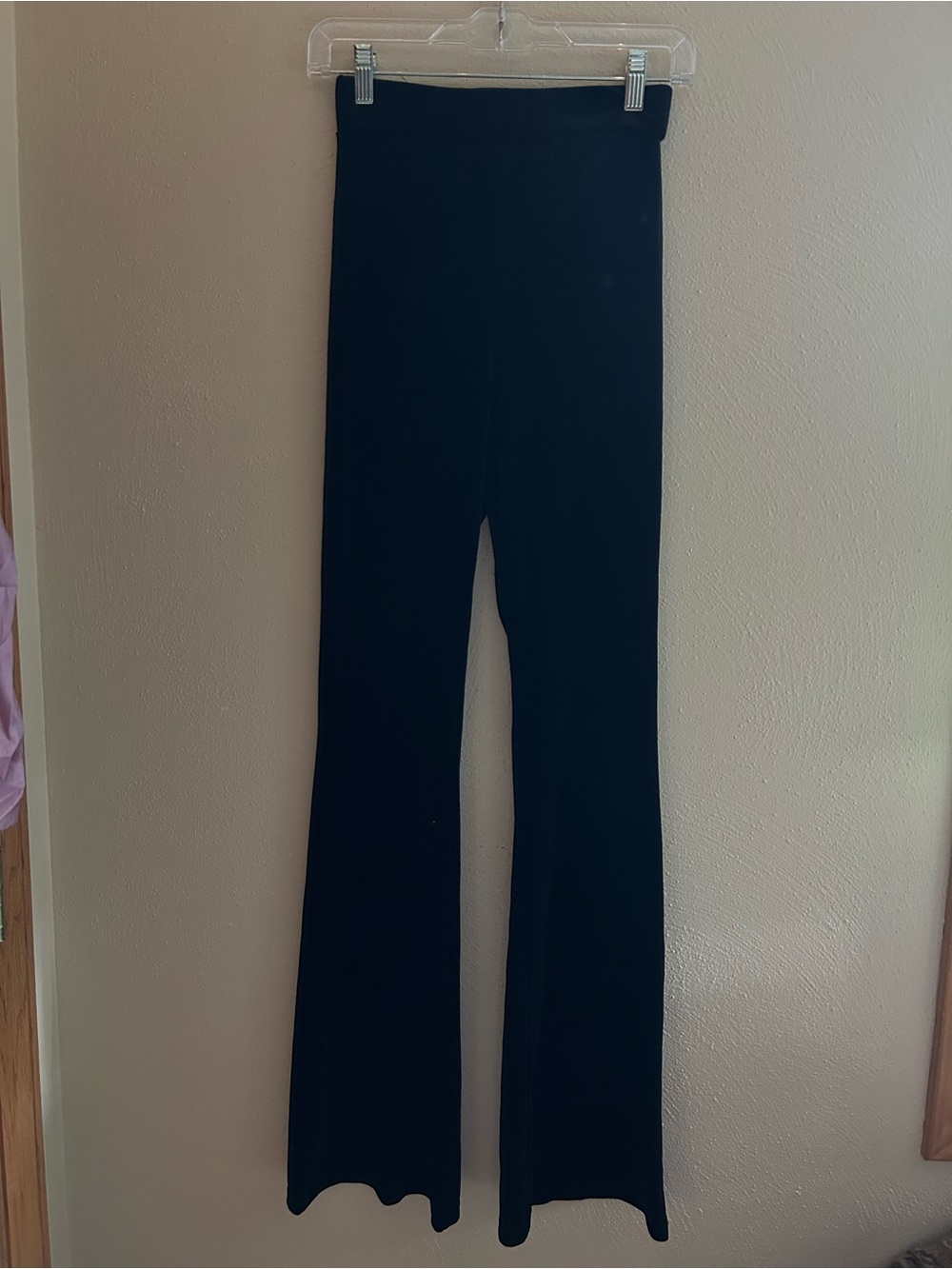Black Velvet High-Rise Flare Pants